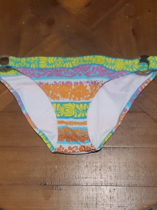 Victoria's Secret Other - Victoria's Secret Yellow, Orange, Turquoise & Pink Floral Stripe Bikini Bottoms